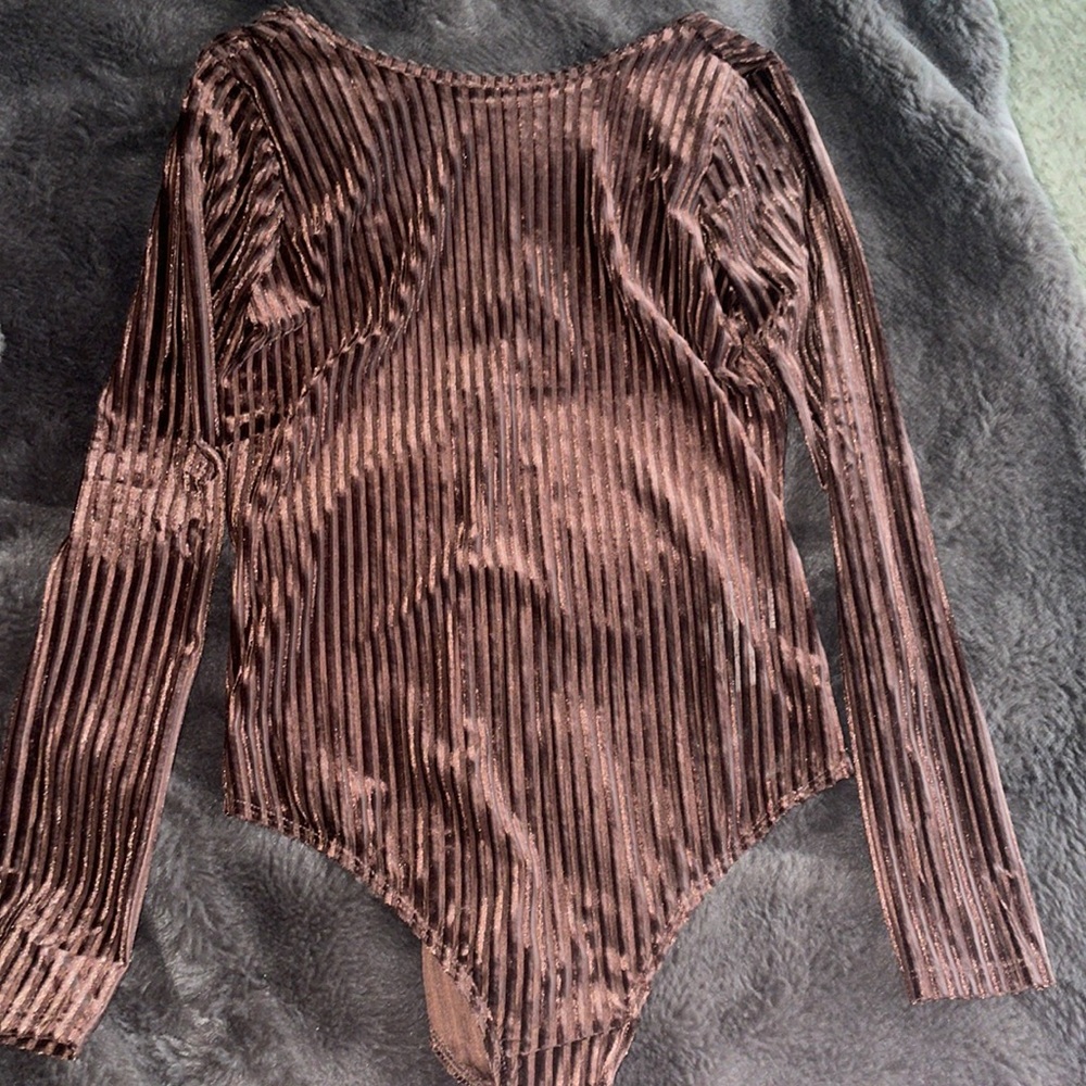 Suede Bodysuit - brown